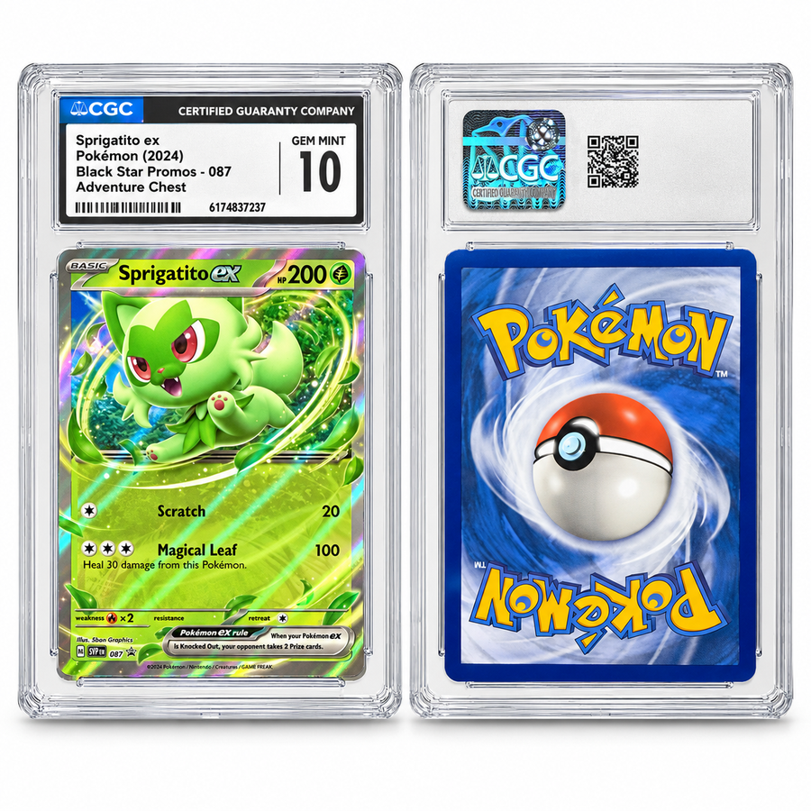 Sprigatito ex Black Star Promo 087 CGC 10 Gem Mint Pokémon Adventure Chest
